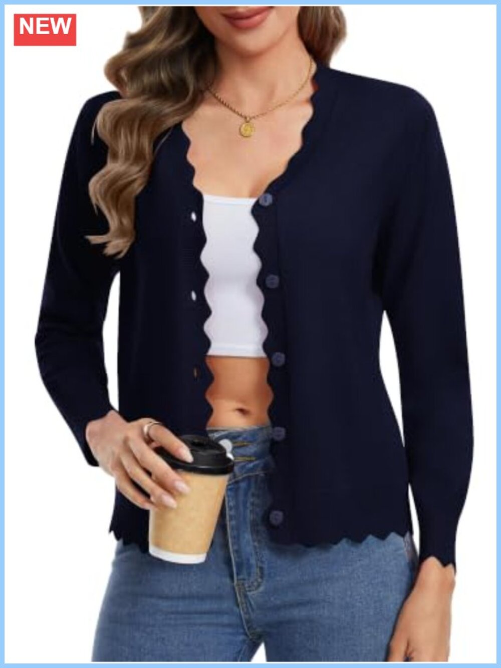 Womens Lightweight 100% Viscose Button Down Cardigan Sweater